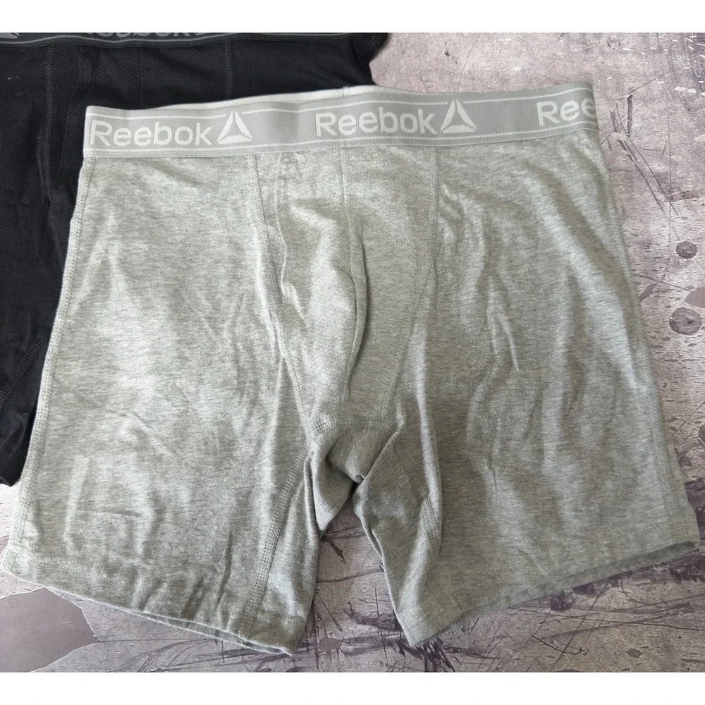 Reebok Performance Boxer Briefs 2 Pack Medium Black Gray